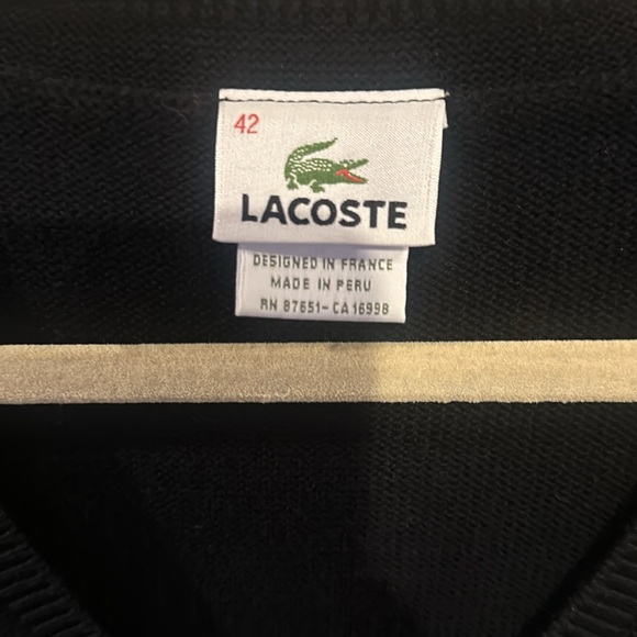 Lacoste Women’s %100 cotton Sweater, sz 42 (med-large) Black - Picture 2 of 4